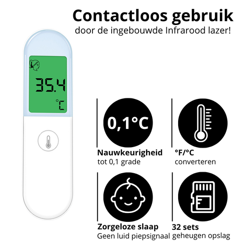 BDM CARE ® - Contactloze Infrarood Koortsthermometer