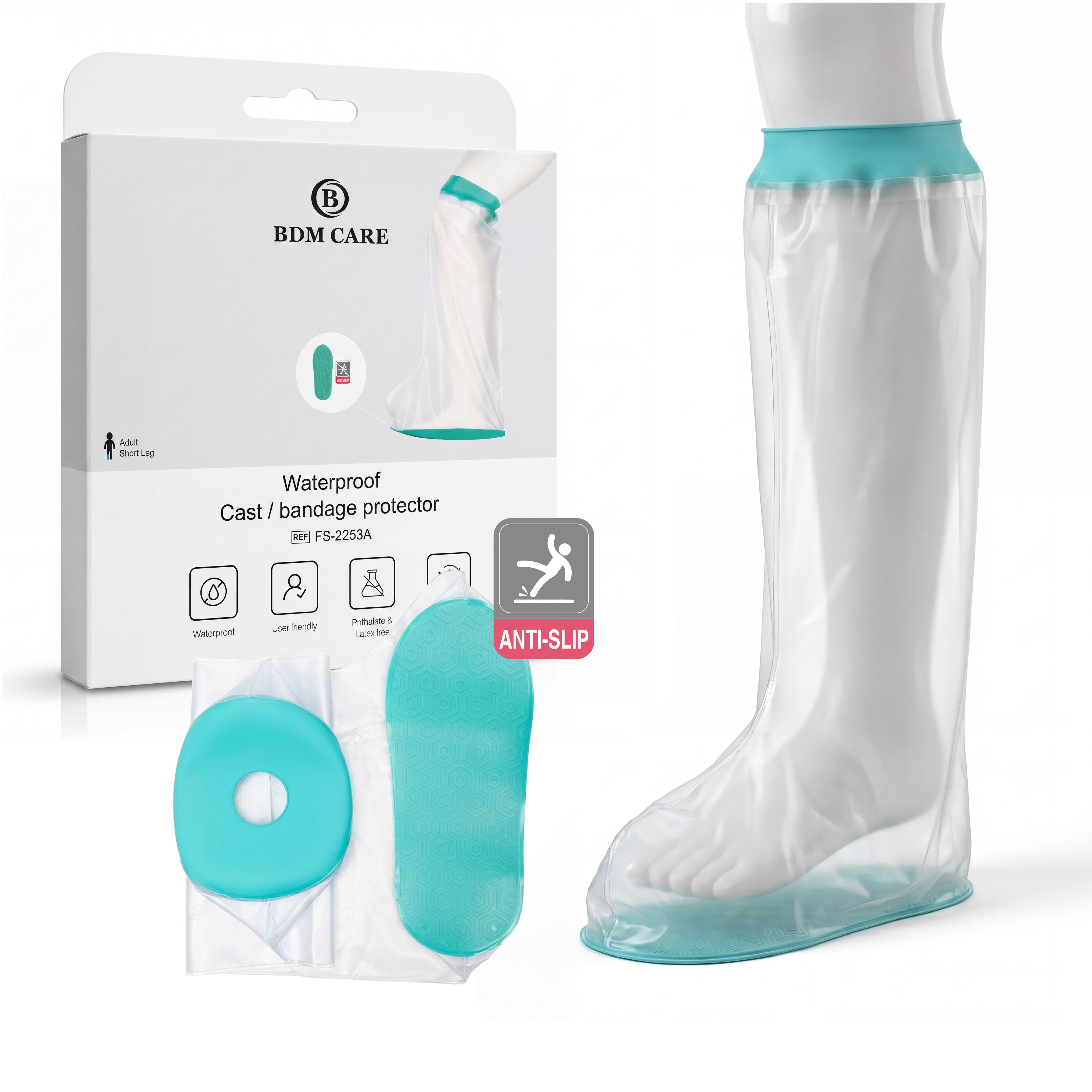 BDM CARE Waterdichte been Douchehoes ANTI-SLIP