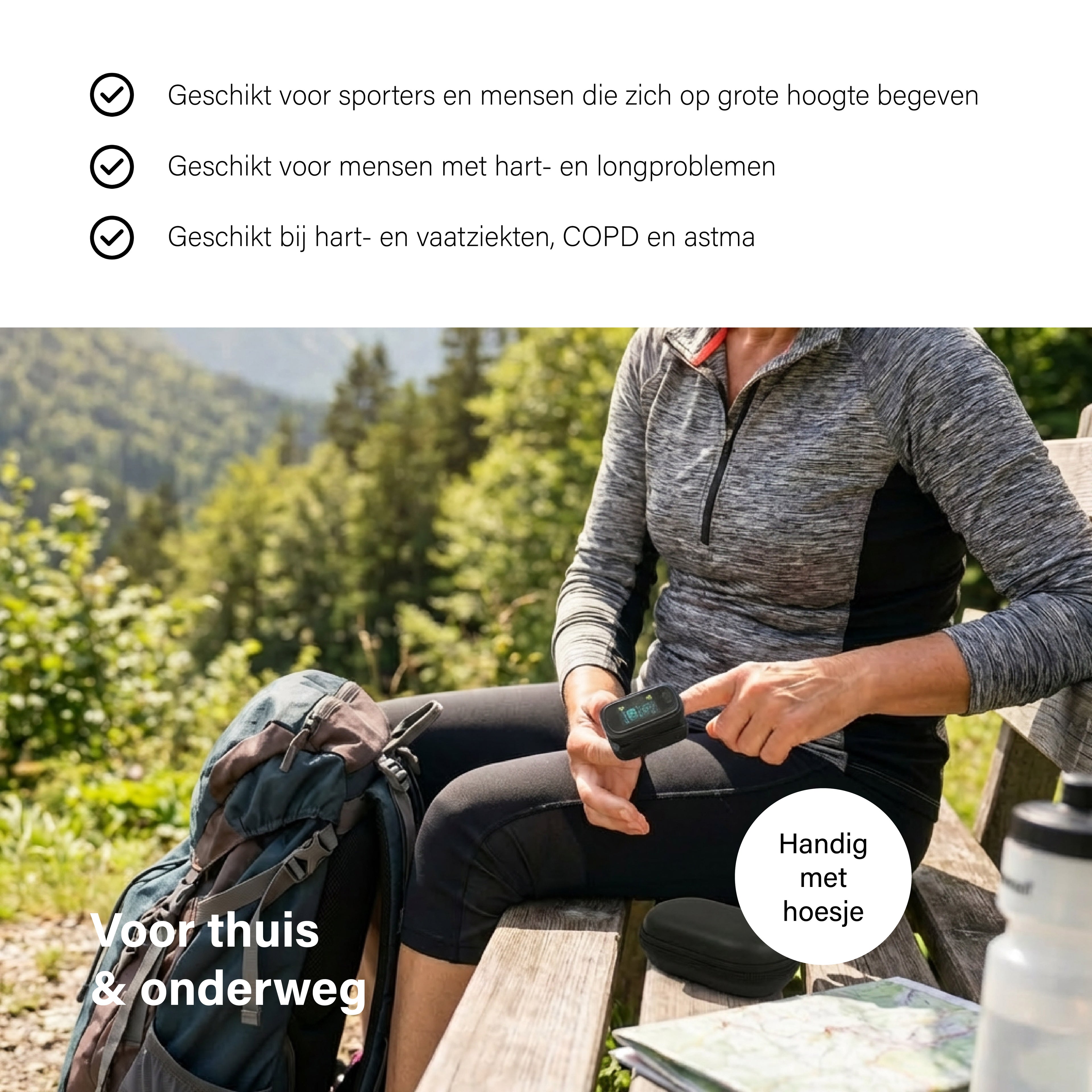 BDM CARE® Saturatiemeter zwart (inclusief batterijen)