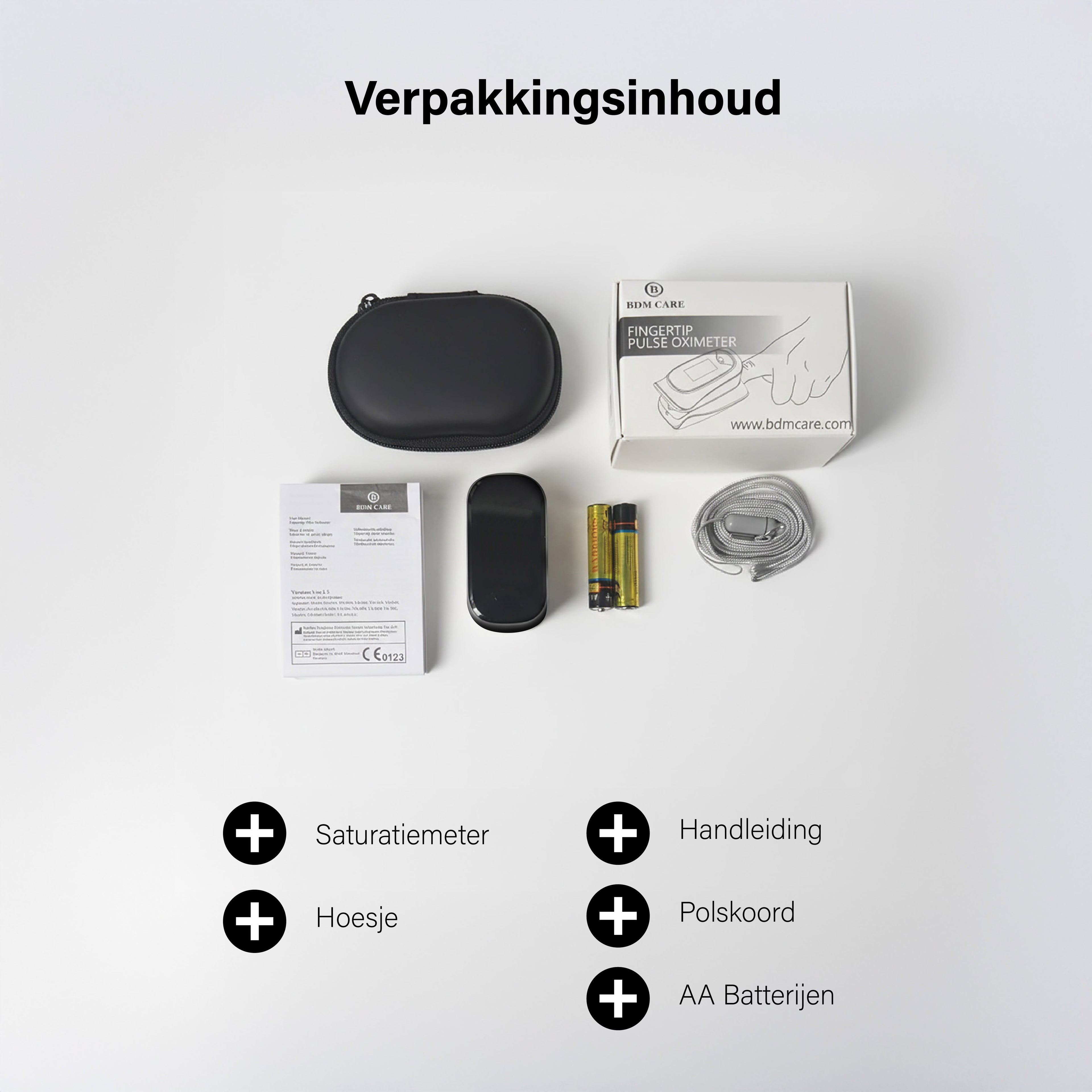 BDM CARE® Saturatiemeter zwart (inclusief batterijen)