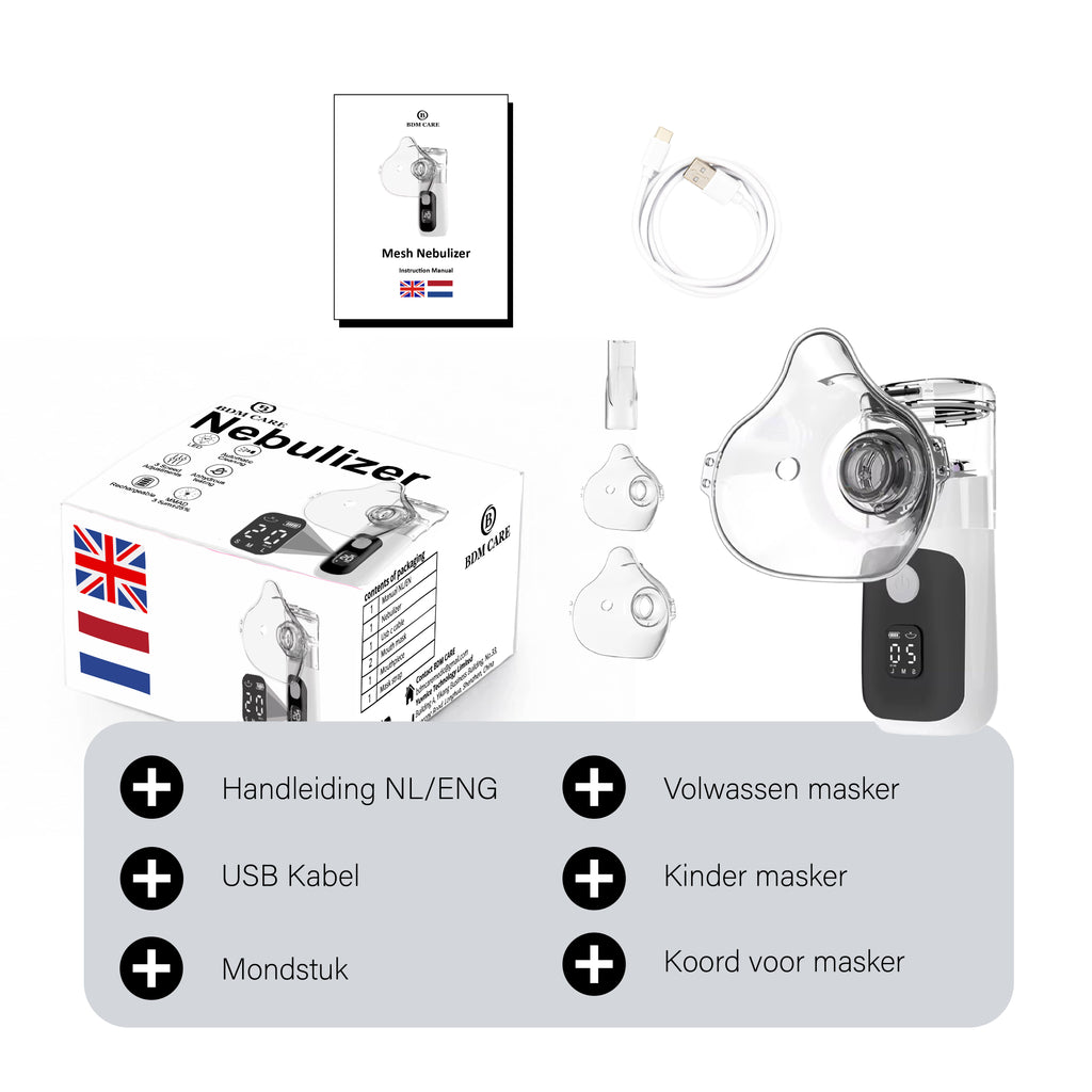 BDM CARE ®  Aerosoltoestel  inhalator oplaadbaar