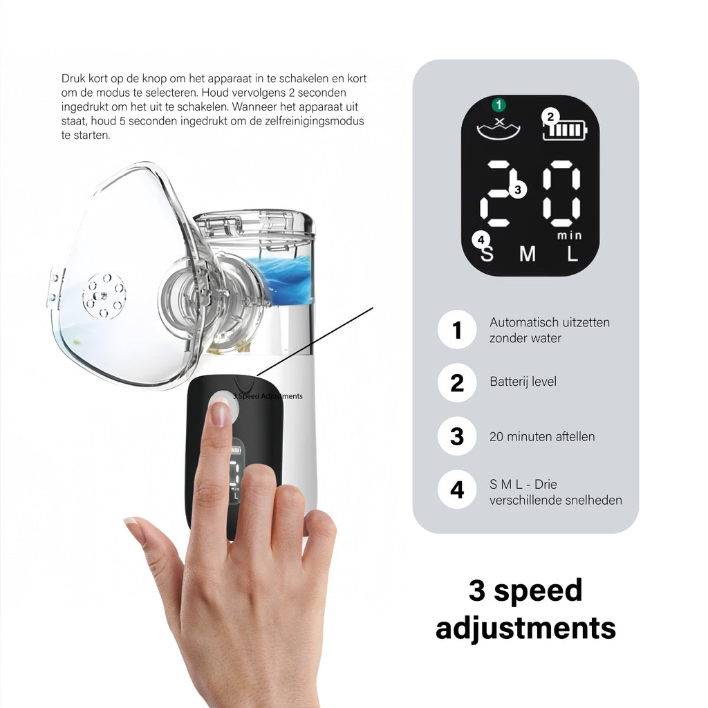 BDM CARE ®  Aerosoltoestel  inhalator oplaadbaar