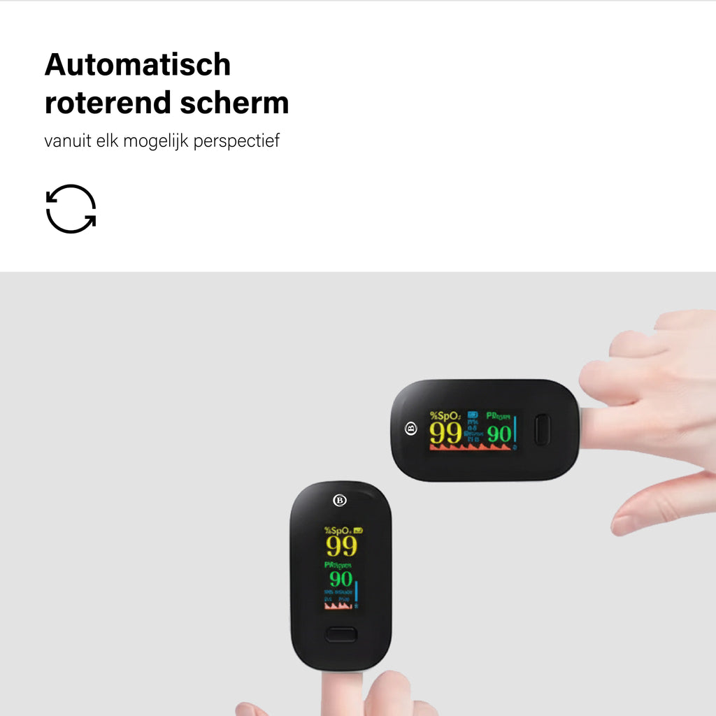 BDM CARE® Saturatiemeter zwart (inclusief batterijen)