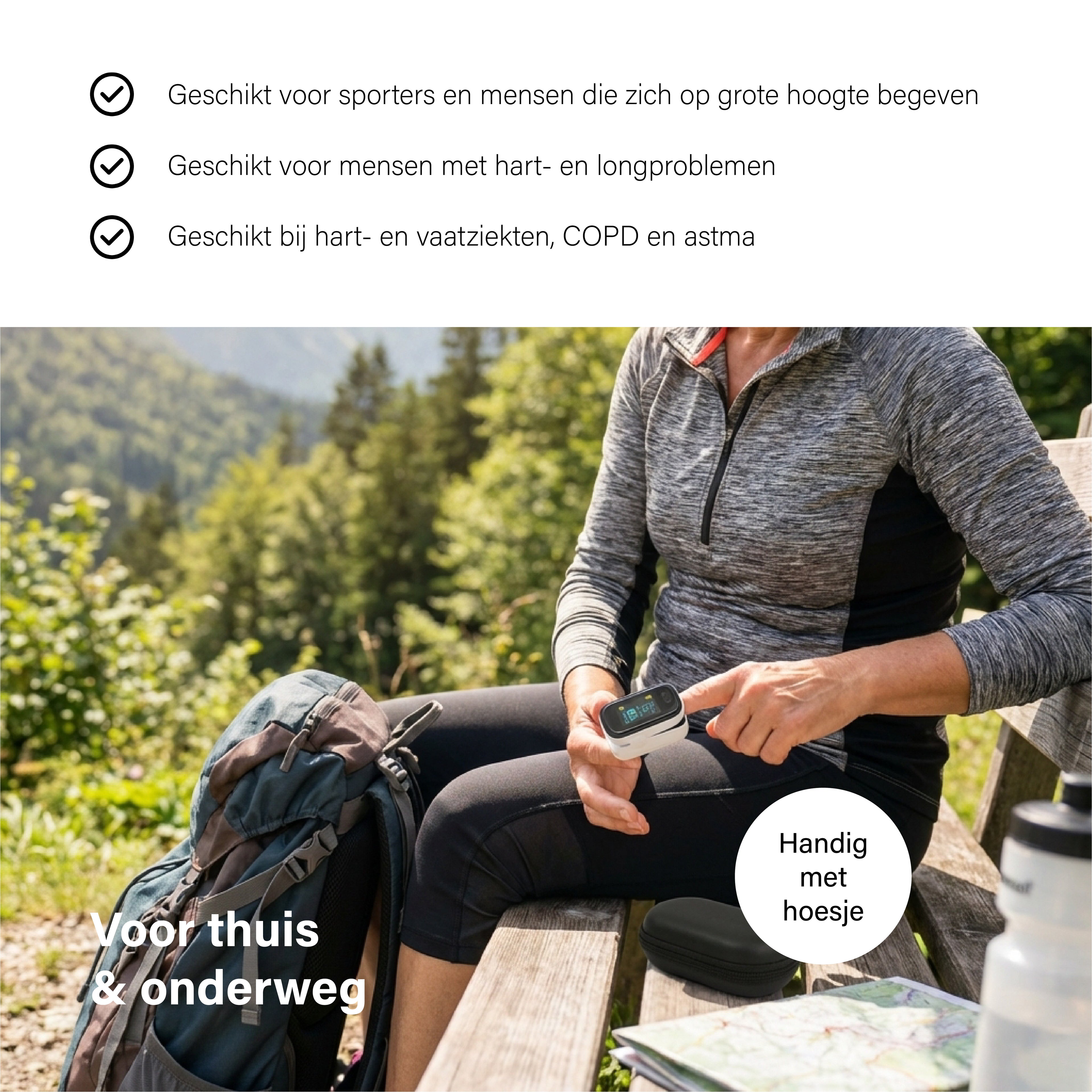 BDM CARE®  Saturatiemeter wit (inclusief batterijen)