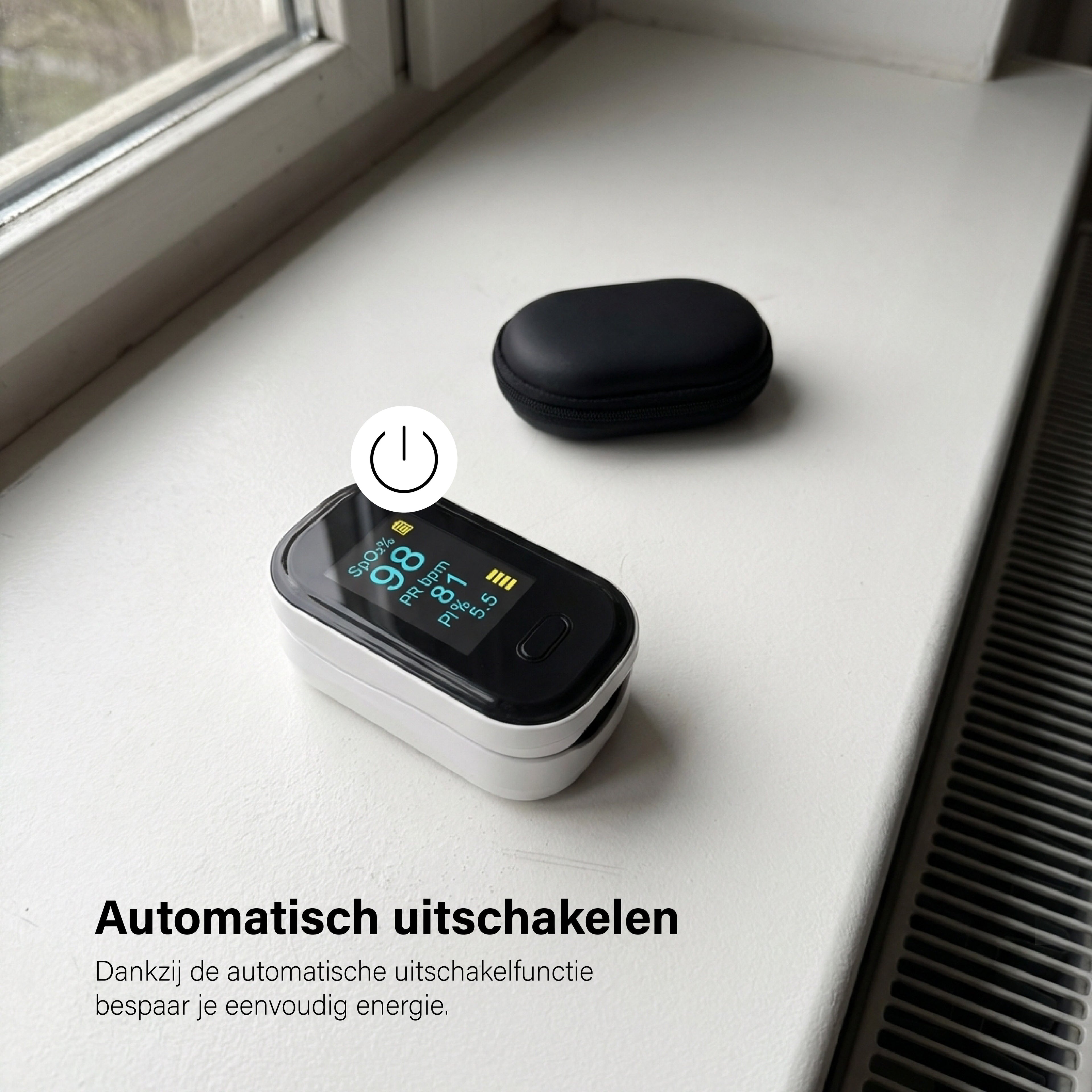 BDM CARE®  Saturatiemeter wit (inclusief batterijen)